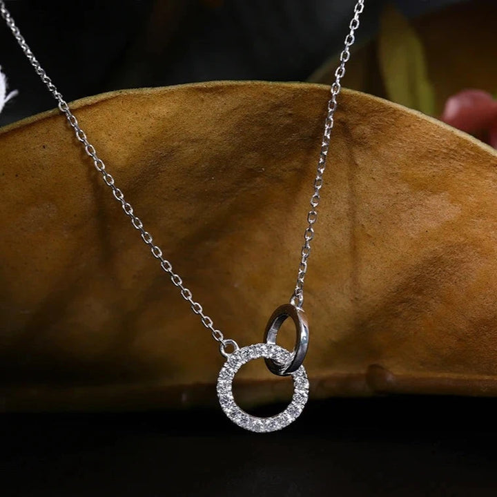 Diamond Ring Necklace in Solid 18K White Gold