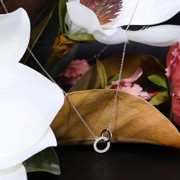 Diamond Ring Necklace in Solid 18K White Gold