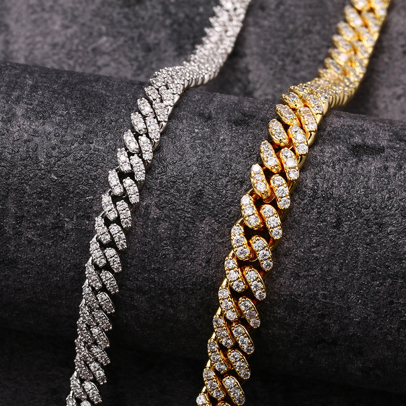 6mm VVS Moissanite Miami Cuban Chain | White Gold, Yellow Gold Plated S925 Silver - Luther's Diamonds