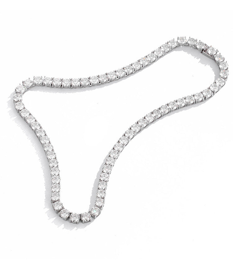 4/5/6.5mm Round Cut Moissanite Tennis Bracelet/Chain in White/Yellow/Rose Gold-Plated S925 Silver