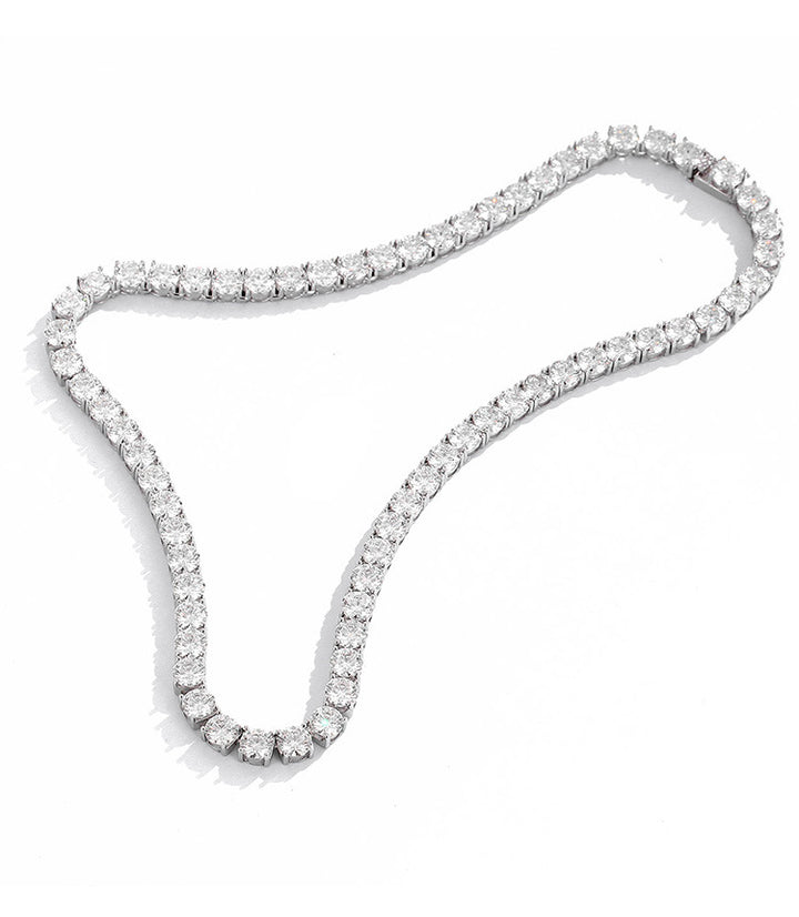 4/5/6.5mm Round Cut Moissanite Tennis Bracelet/Chain in White/Yellow/Rose Gold-Plated S925 Silver