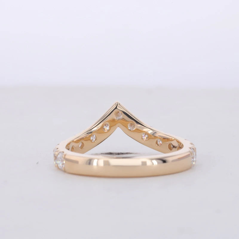 3mm Diamond Elongated Ring in 14K Solid Yellow Gold