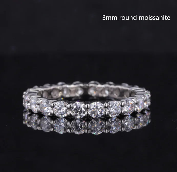 Moissanite Eternity Rings in 14K Solid Gold