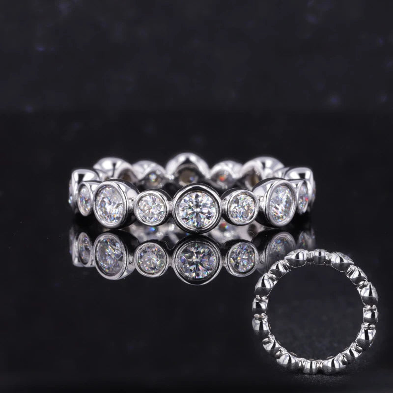 Moissanite Eternity Rings in 14K Solid Gold