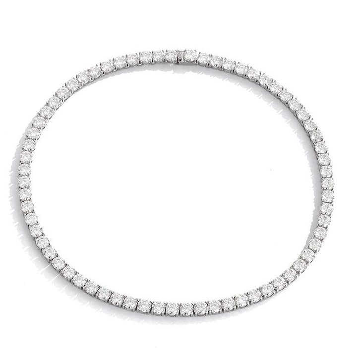 4/5/6.5mm Round Cut Moissanite Tennis Bracelet/Chain in White/Yellow/Rose Gold-Plated S925 Silver
