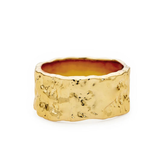 Hammered Gold Ring in 18K Yellow Gold