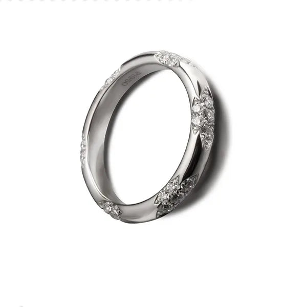 Lacie Shape Bague Femme Diamond Ring in 14K Solid White/Yellow Gold