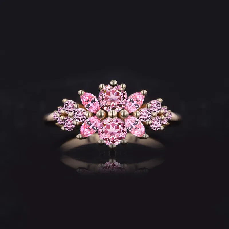 Floral Moissanite 14k Yellow Gold Ring Collection