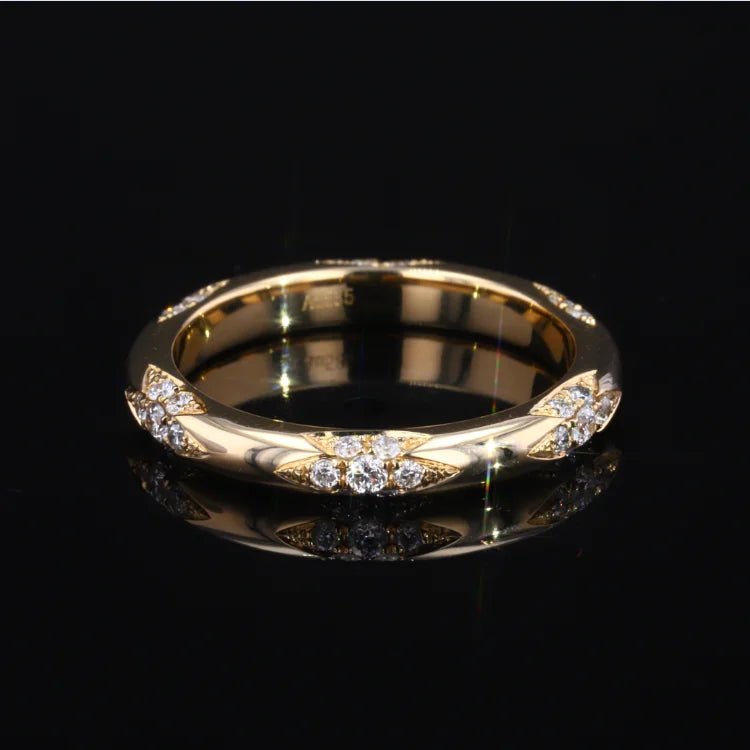 Lacie Shape Bague Femme Diamond Ring in 14K Solid White/Yellow Gold
