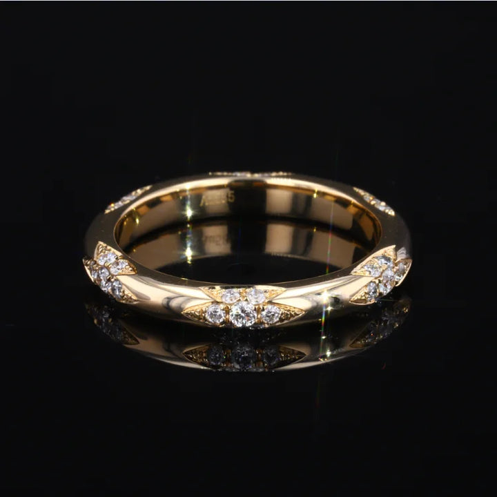 Lacie Shape Bague Femme Diamond Ring in 14K Solid White/Yellow Gold