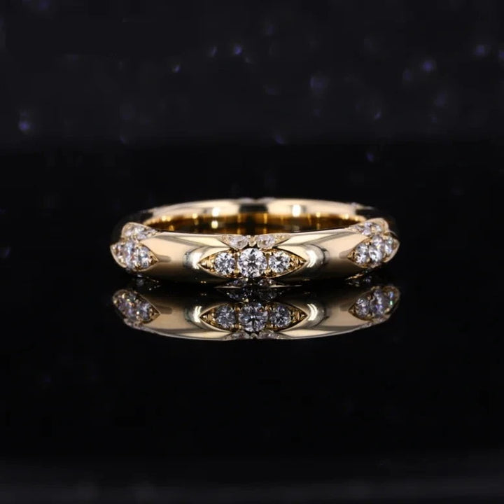 Lacie Shape Bague Femme Diamond Ring in 14K Solid White/Yellow Gold