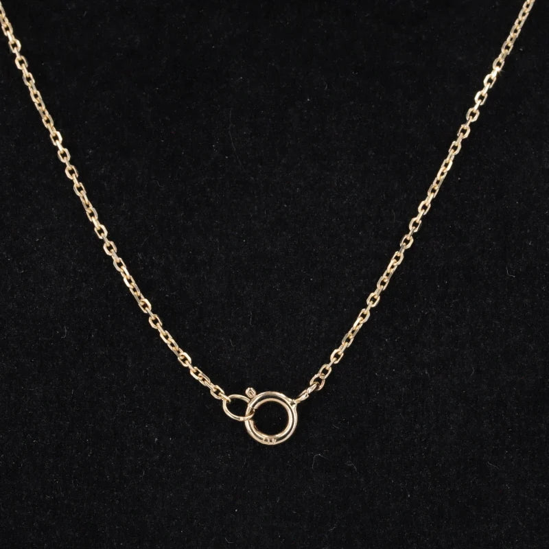 Trillion Cut Ruby Pendant Necklace in 10K Solid Yellow Gold