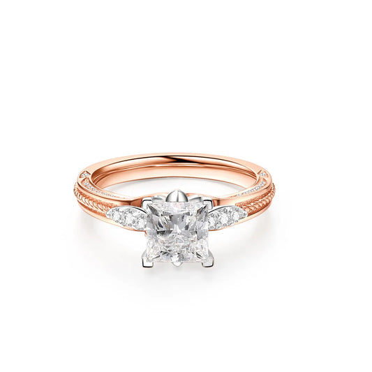1.8ct Princess Diamond VVS1 Ring with in 18K Solid Rose Gold