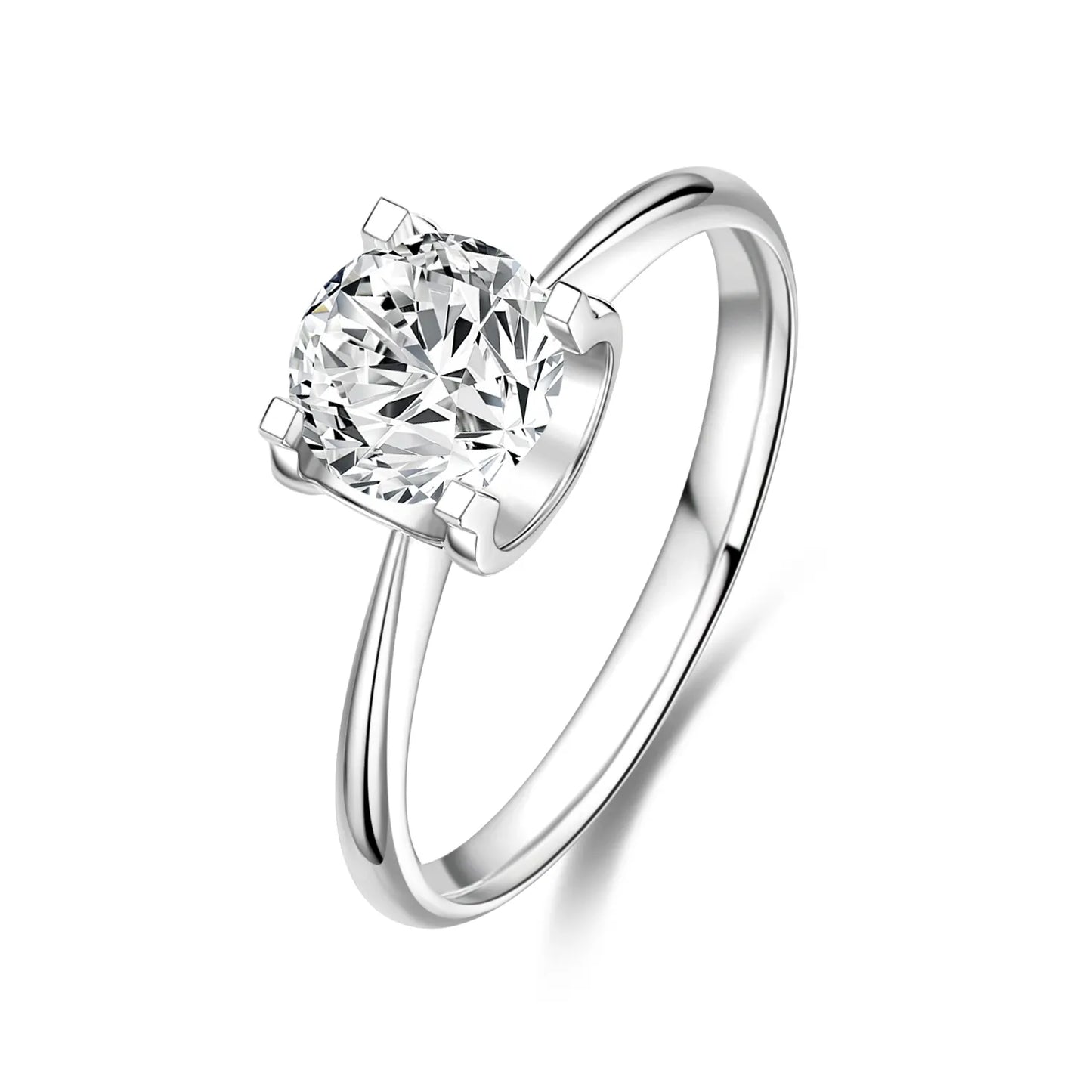 1.00ct Round Lab-Grown Diamond Solitaire Ring with Floating Diamond in White Gold