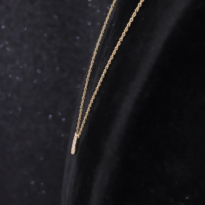 Horseshoe Diamond Pendant/Necklace in 14K Solid Yellow Gold