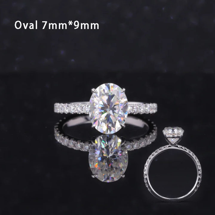 2-3.5ct Moissanite Half Eternity 14k Solid Yellow/White Gold Rings
