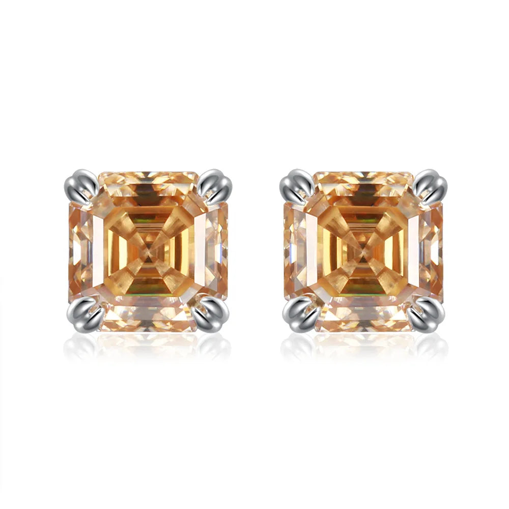 1ct Moissanite Earrings in Gold-Plated/Platinum-Plated 925 Sterling Silver