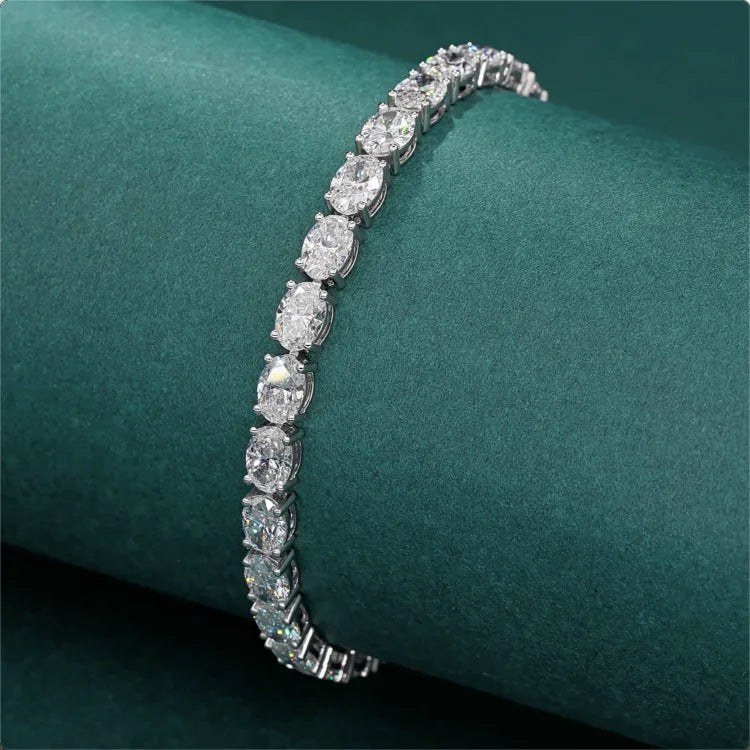 Oval Diamond 14k Gold Tennis Bracelet/Chain