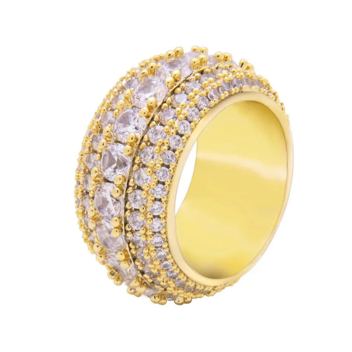 Full Paved Moissanite Men's Ring in 14K Yellow/White/Rose Gold