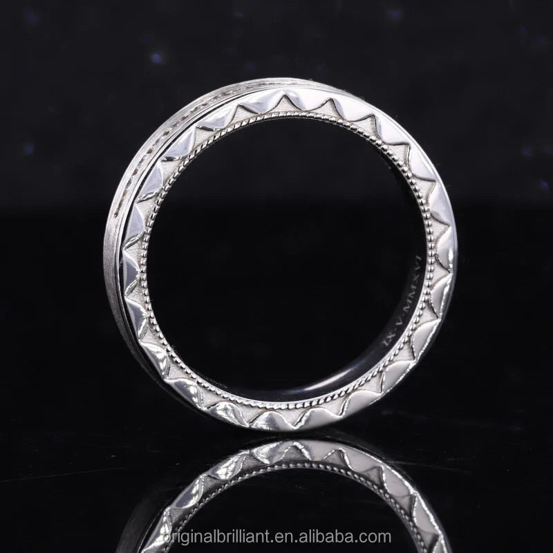 1.5mm Solid Band Men's Diamond Ring in 14K White Gold
