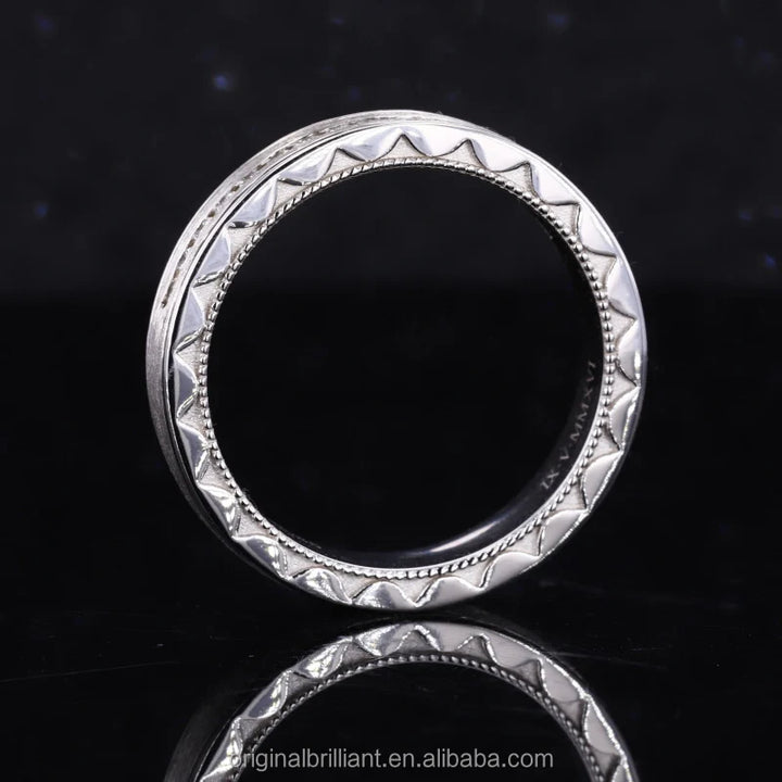 1.5mm Solid Band Men's Diamond Ring in 14K White Gold