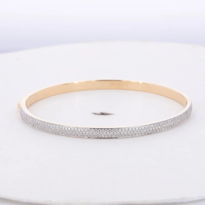 Full Diamond Bangle/Bracelet in 10K Solid Yellow Gold