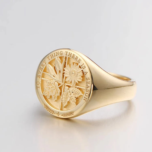 Four Seasons Ring in 14K Solid Yellow/White/Rose Gold