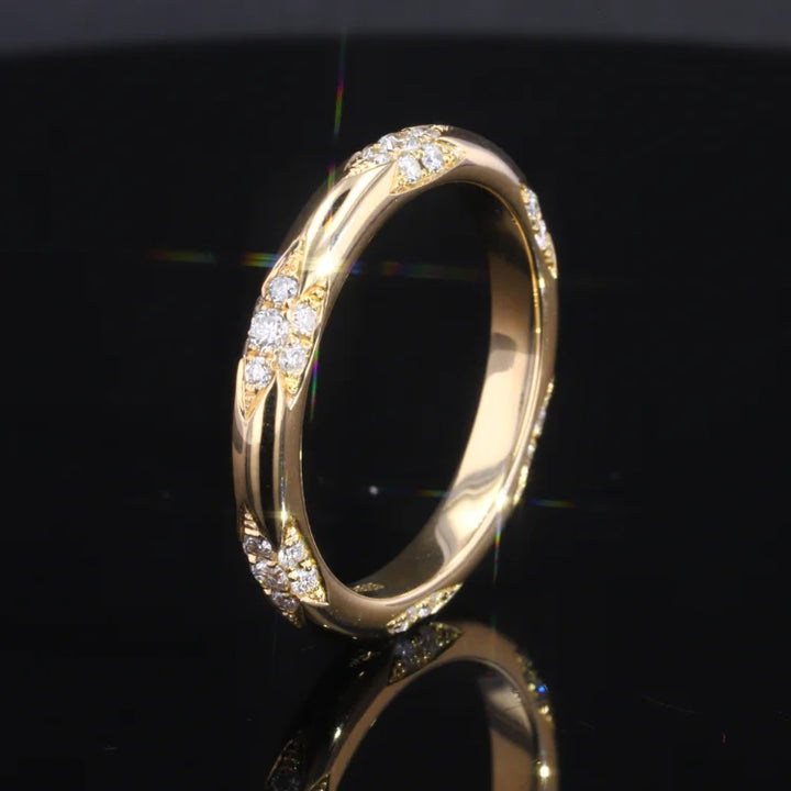 Lacie Shape Bague Femme Diamond Ring in 14K Solid White/Yellow Gold