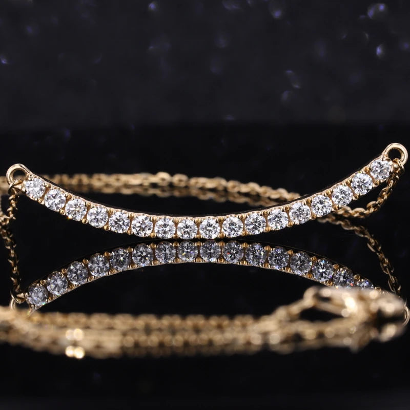 Smile Pendant Diamond Necklace in 18K Yellow Gold
