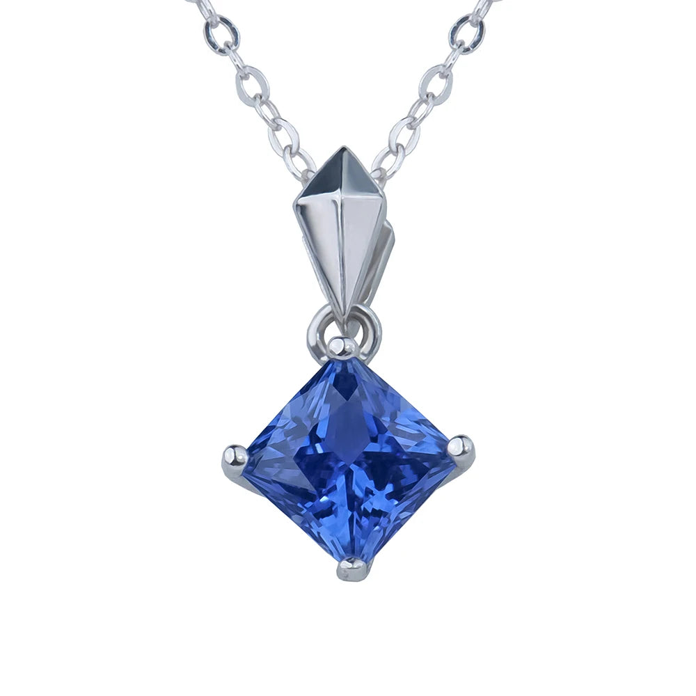 Blue Sapphire Pendant/Necklace in 925 Sterling Silver