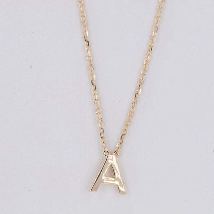 Letter "A" Pendant in 14K Yellow Gold
