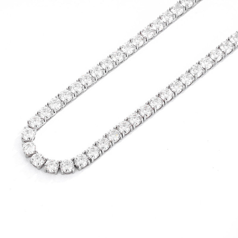 4/5/6.5mm Round Cut Moissanite Tennis Bracelet/Chain in White/Yellow/Rose Gold-Plated S925 Silver
