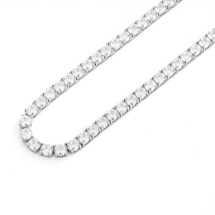 4/5/6.5mm Round Cut Moissanite Tennis Bracelet/Chain in White/Yellow/Rose Gold-Plated S925 Silver