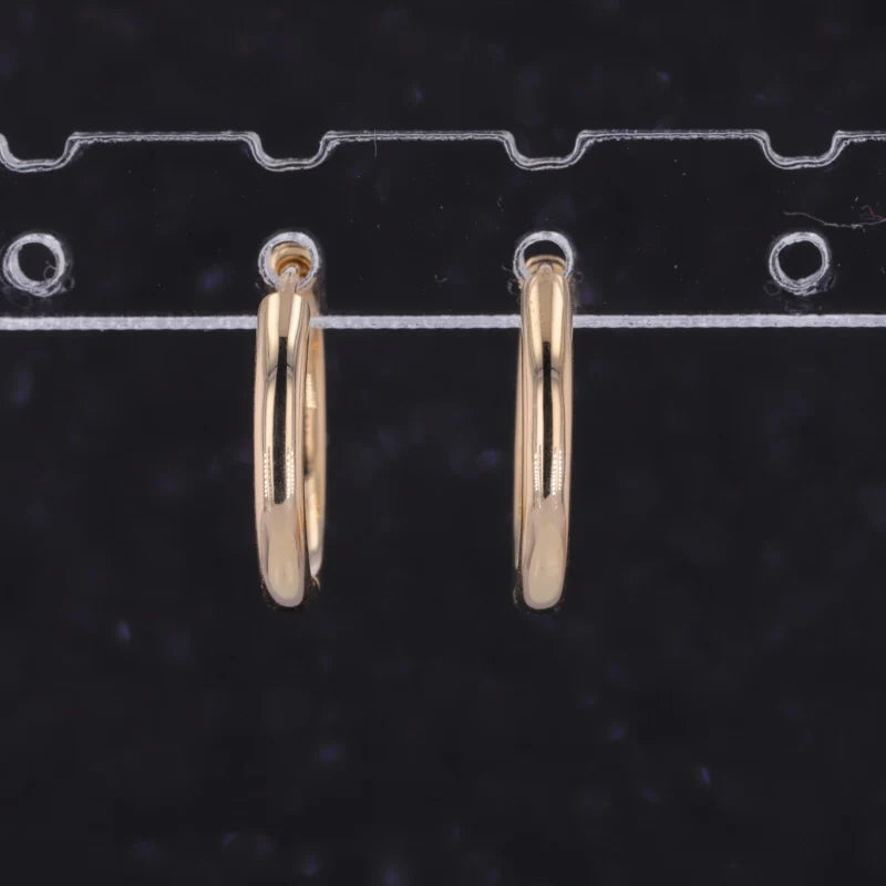 Classic gold hoop earrings 15mm, view 7