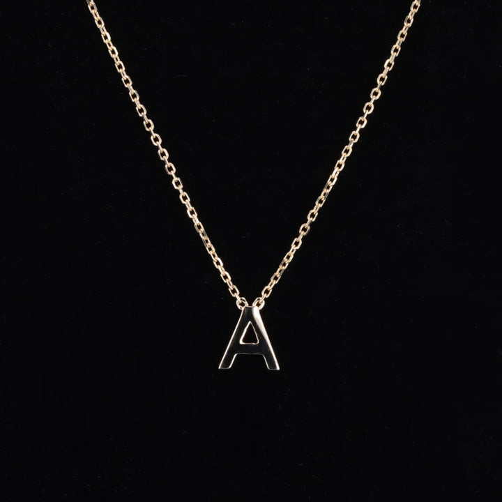 Letter "A" Pendant in 14K Yellow Gold