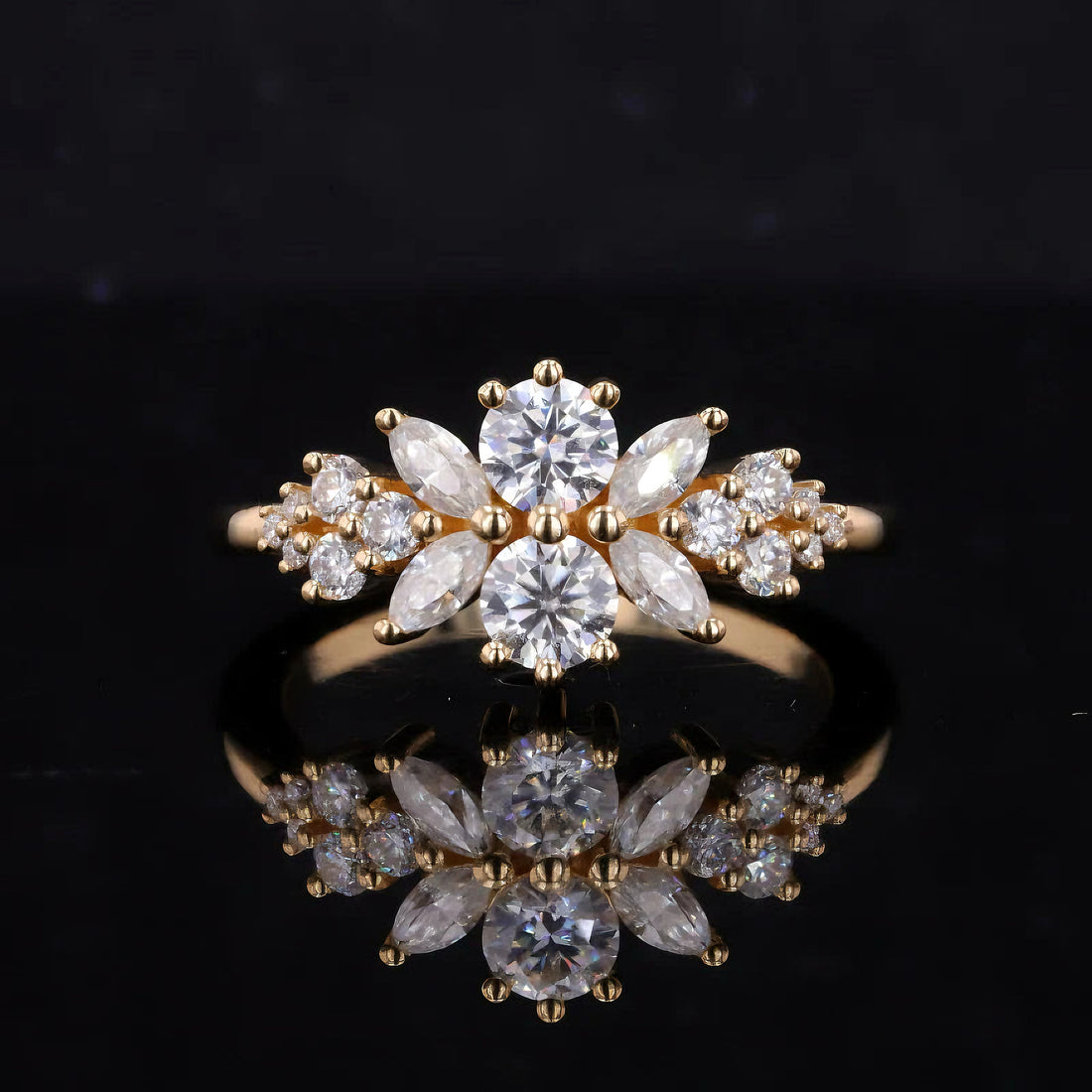 Roseraie lab diamond floral ring, view 5