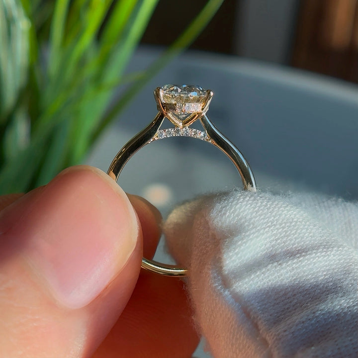 2.20ct Oval Lab-Grown Diamond Solitaire Ring, "The Whisper Four"