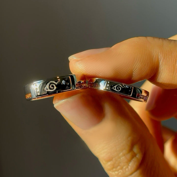 3.5mm "Fallen Leaf" Purple Amethyst Band Ring in Sterling Silver