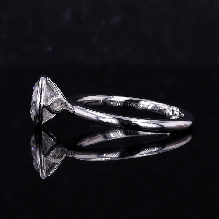 2.00ct Round Lab-Grown Diamond Ring in Lotus Bezel Setting in White Gold