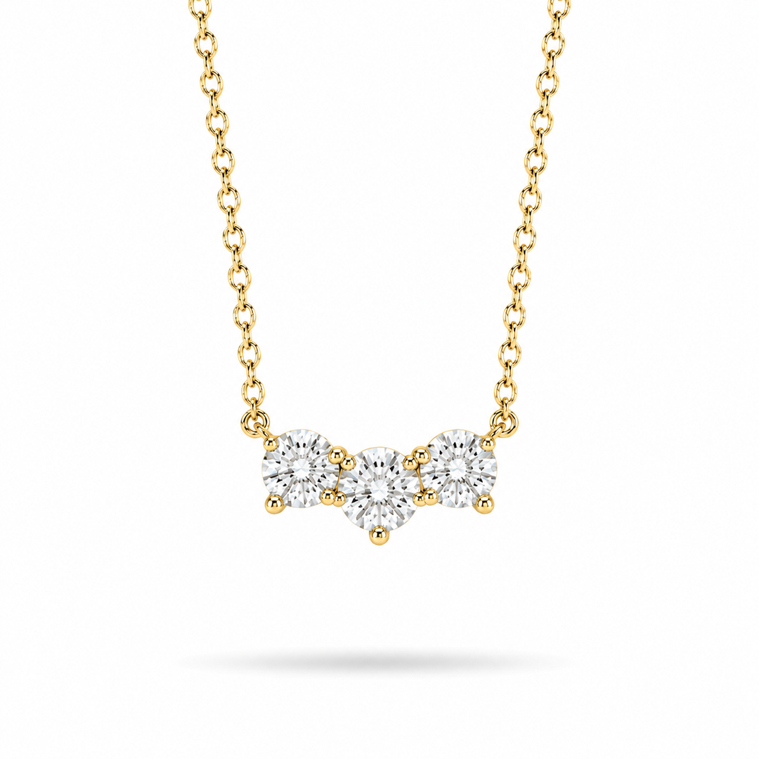 0.75ctw Lab Diamond Three-Stone Pendant Necklace