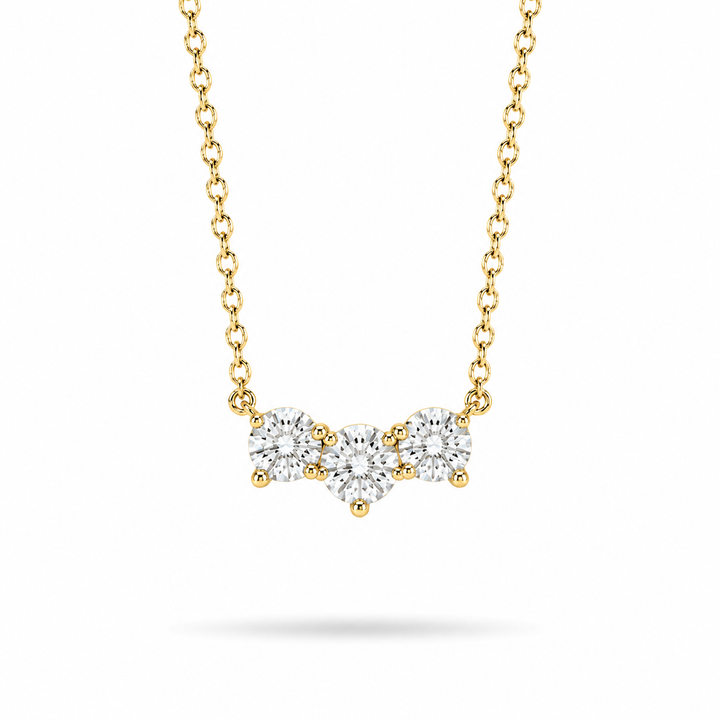 0.75ctw Lab Diamond Three-Stone Pendant Necklace