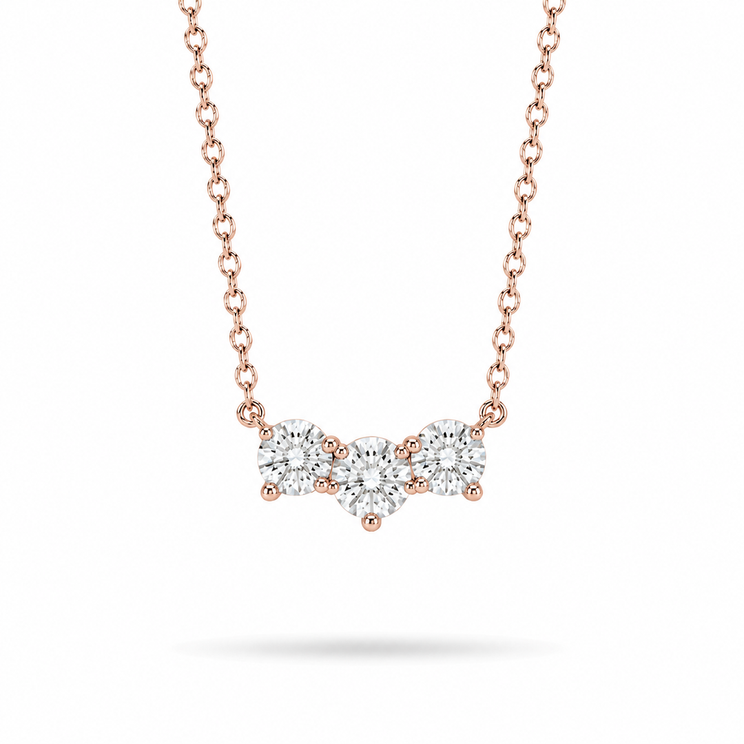0.75ctw Lab Diamond Three-Stone Pendant Necklace