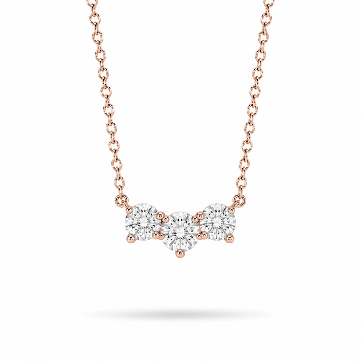0.75ctw Lab Diamond Three-Stone Pendant Necklace