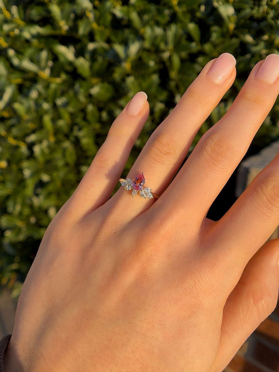 Pink Sapphire Flower Ring, “The Lily” (1.25ctw)