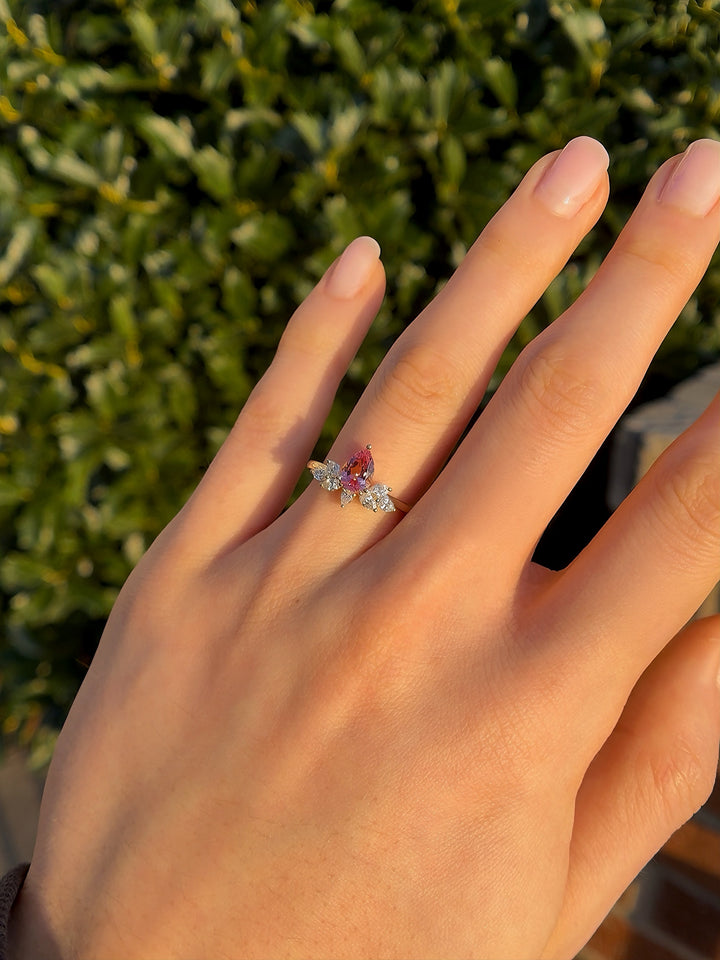 Pink Sapphire Flower Ring, “The Lily” (1.25ctw)