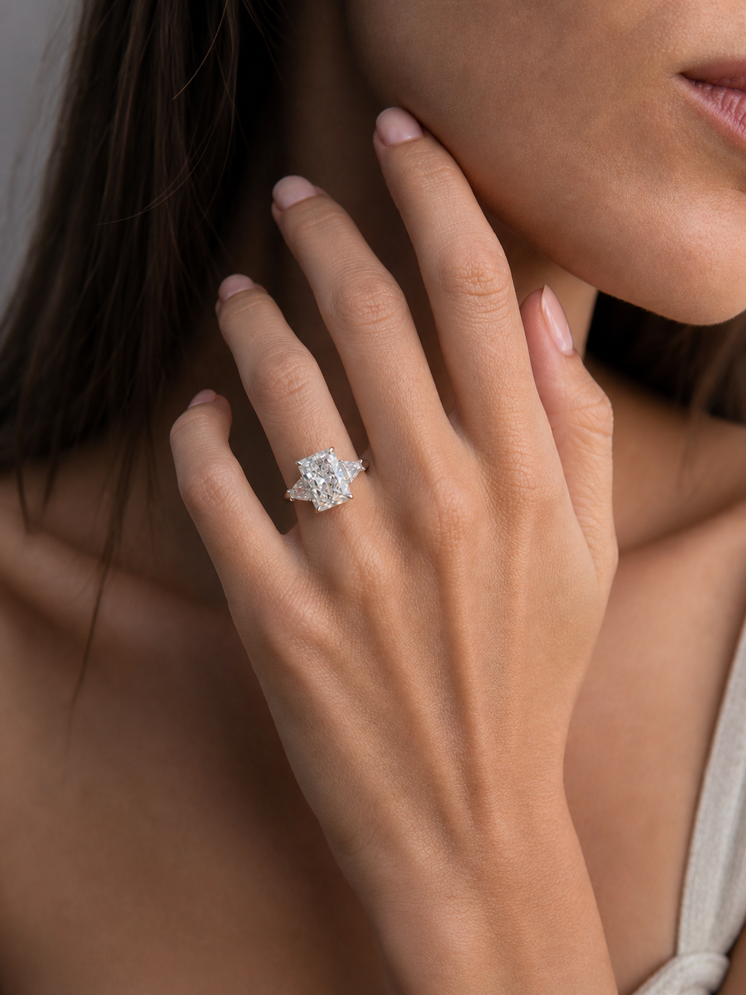 3.00ct Radiant Diamond Three-Stone Ring, "The Silhouette"