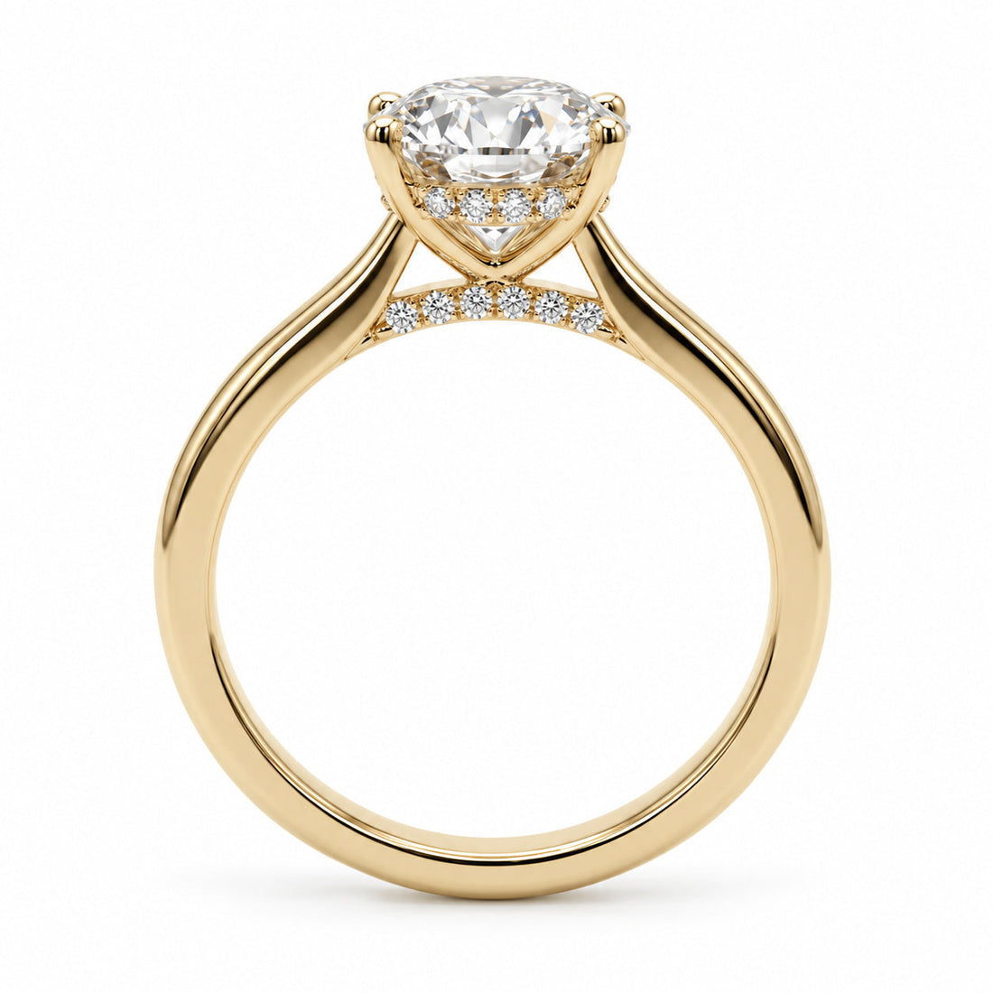 The Whisper Four oval lab diamond engagement ring, view 7