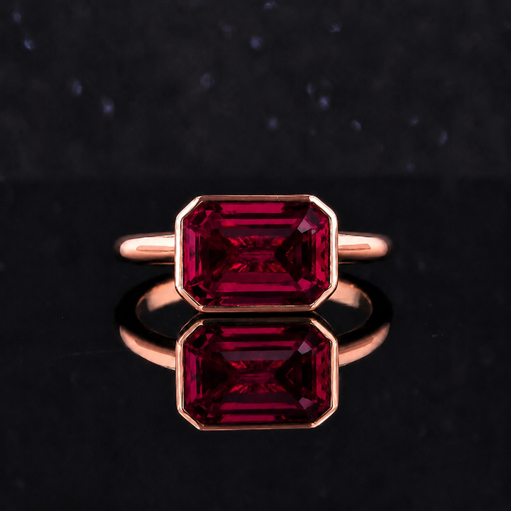 The Axis — East–West Bezel-Set Ruby Ring