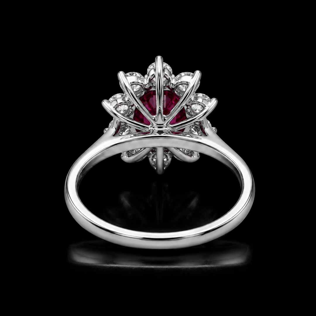 The Diana — Ruby Diamond Cluster Ring