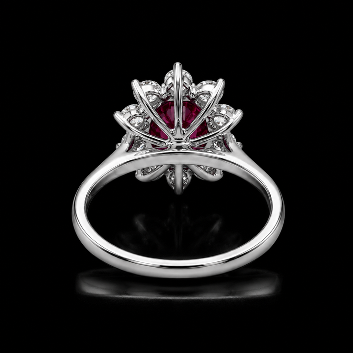 The Diana — Ruby Diamond Cluster Ring